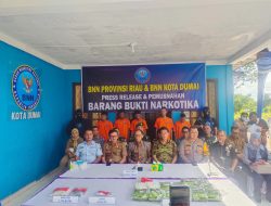 Pasintel Lanal Dumai Hadiri Pemusnahan Barang Bukti Narkotika BNNP Riau di Kota Dumai