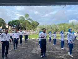 Semarakkan Budaya Hidup Sehat, Komandan Lanal Sabang Beserta Ketua Cabang 3 Korcab I DJA I Laksanakan Senam SKJ 88 dan Jalan Santai