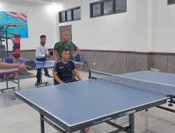 Jaga Stamina dan Kebugaran Fisik, Satlinlamil 3 Gelar Kejuaraan Tenis Meja
