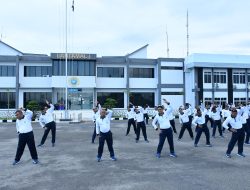 KOMANDAN LANTAMAL I LAKSANAKAN OLAHRAGA BERSAMA DAN CEK FASILITAS DINAS 