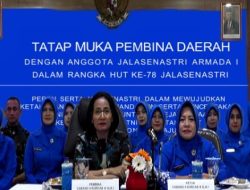 Pembina dan Wakil Ketua Jalasenastri Cabang 9 Korcab III DJA I Ikuti Tatap Muka Secara Virtual Dengan Pembina Daerah Jalasenastri Armada I