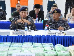 Panglima Koarmada I Kunjungi Lanal TBA, Keberhasilan F1QR Tangkap Kurir 20 Bungkus Narkotika Jenis Sabu
