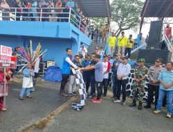 Meriahkan HUT Ke-79 Kemerdekaan Republik Indonesia Tahun 2024, Lanal Dabo Singkep Ikuti Pawai Pembangunan