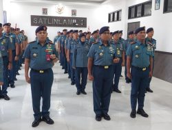 Personel Satlinlamil 3 Ikuti Apel Khusus Pemberian Tali Asih Kepada Prajurit Kolinlamil Berprestasi Secara Vicon