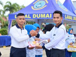 Semarakkan HUT Armada RI, Lanal Dumai Laksanakan Olahraga Bersama
