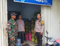 Patroli Bersama Bhabinkamtibmas dan Babinsa Pasar Baru Sambangi Agen Gas Elpiji 3 Kg
