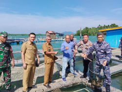 Masyarakat Maritim Binaan Lanal Bintan Turut Serta Panen Raya Ketahanan Pangan Bersama Kepala Staf Angkatan Laut Melalui Vicon