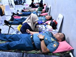 Sambut HUT Ke-79 Polisi Militer Angkatan Laut, Pomal Lantamal I Gelar Bakti Sosial Donor Darah