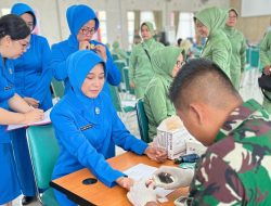 Lanal Bintan dan Cabang 5 Korcab IV DJA I Turut Serta Donor Darah HUT Ke-61 Dharma Pertiwi