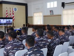Ikuti Virtual Exit Briefing, Prajurit Lanal Dumai Terima Arahan Panglima Koarmada I