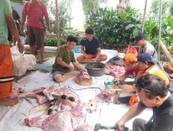 Sinergi Polri dan Masyarakat Warnai Pembagian Daging Kurban di Karet Tengsin