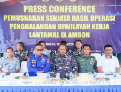 Lantamal IX Gelar Press Conference Pemusnahan Senjata Hasil Penggalangan
