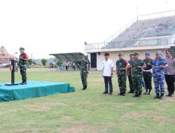 Komando Resor Militer (KOREM) 082 Citra Panca Yudha Jaya Dan Komando Distrik Militer (KODIM) 0813 Bojonegoro Melaksanakan Apel Gelar Pasukan Dalam Rangka Pengamanan Kunjungan Presiden RI Prabowo Subianto Ke Bojonegoro