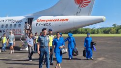 Danlanal Simeulue Disambut Dengan Tradisi Peusijeuk Oleh Forkopimda Kabupaten Simeulue