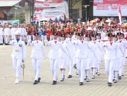 Komandan dan Prajurit Lanal Nias Ikuti Upacara Pengibaran Bendera Merah Putih Peringatan HUT Ke-80 Kemerdekaan Republik Indonesia di Jajaran Pulau Nias Tahun 2025