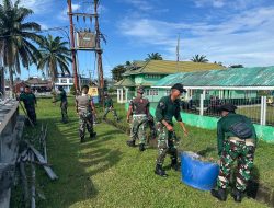 Lanal Dabo Singkep Gelar Bhakti Teritorial Prima, Perawatan Rumah Ibadah Dalam Rangka HUT Ke-80 TNI
