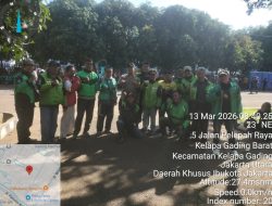 Bhabinkamtibmas Galur Dampingi Ojol Johar Baru Ikuti Gerakan Pangan Murah Polda Metro Jaya