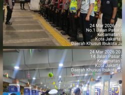 Apel Pengamanan dan Patroli Arus Balik Lebaran 2026 di Stasiun Senen Berjalan Kondusif