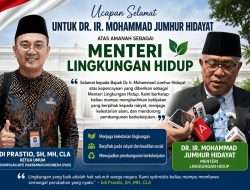 Jumhur Hidayat Jadi Menteri Lingkungan Hidup Edi Prastio Ucapkan Selamat