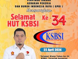 GPBI Jakarta Timur: HUT KSBSI ke-34 Jadi Alarm Penguatan Peran Buruh di Tengah Perubahan